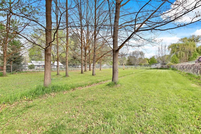 view of yard featuring fence