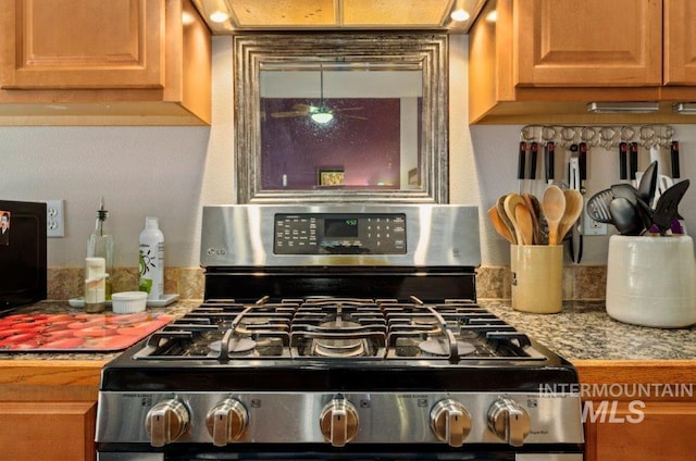 interior details featuring stainless steel stove