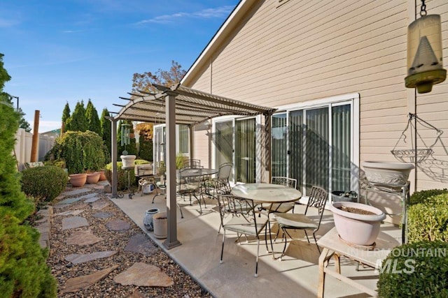 view of patio with a pergola