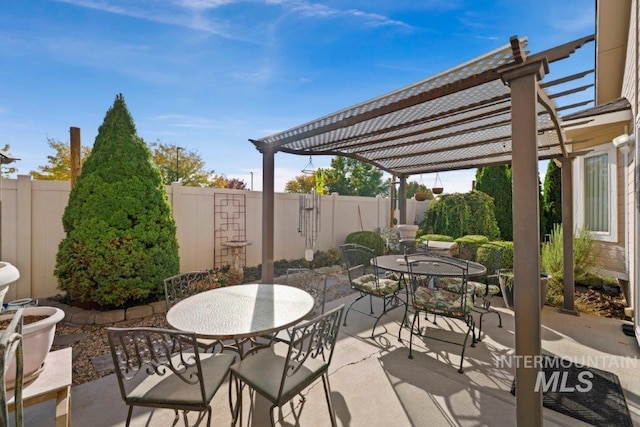 view of patio with a pergola