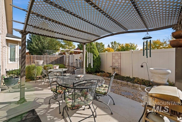 view of patio with a pergola