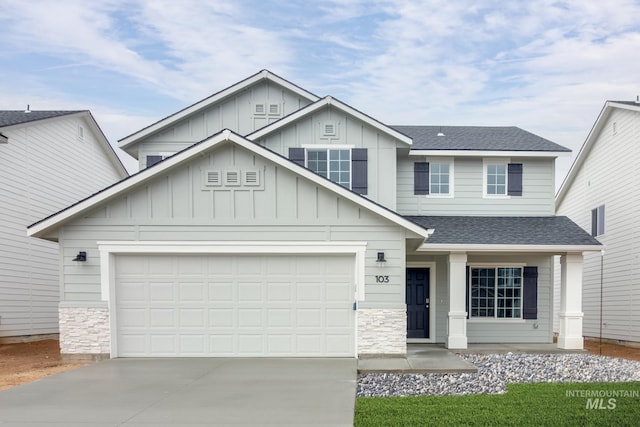 craftsman-style home featuring a garage