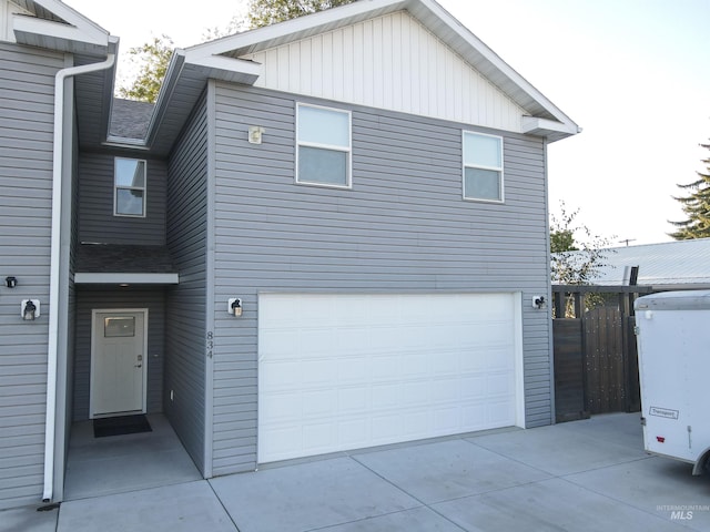 view of home's exterior with a garage