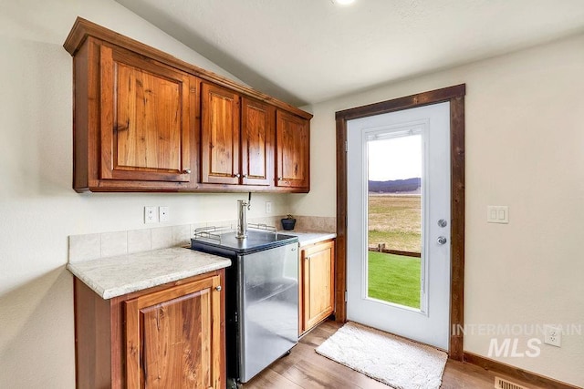 interior space featuring light wood-style flooring