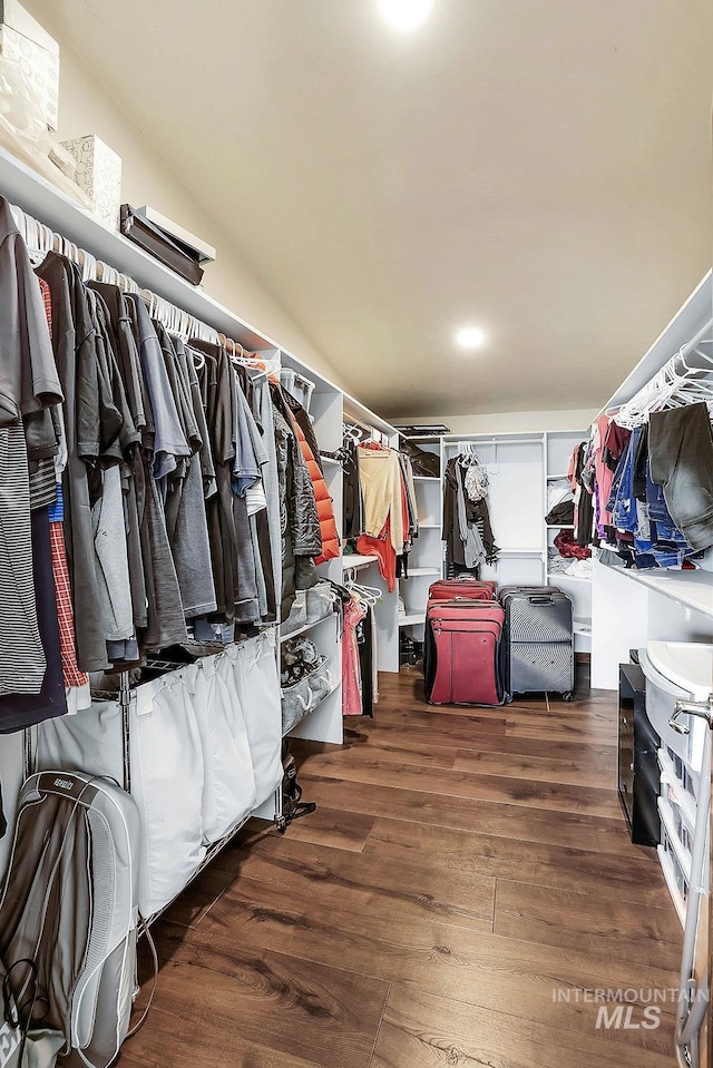 spacious closet featuring wood finished floors