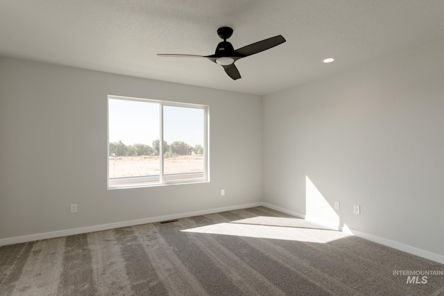 4403 N Magical Creek Ave, Meridian, ID 83646 - carpeted empty room featuring baseboards, visible vents, recessed lighting, and ceiling fan