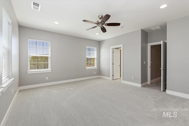 3631 S Pheasant Tail Way, Boise, ID 83716 - unfurnished bedroom with light carpet, baseboards, recessed lighting, and ceiling fan