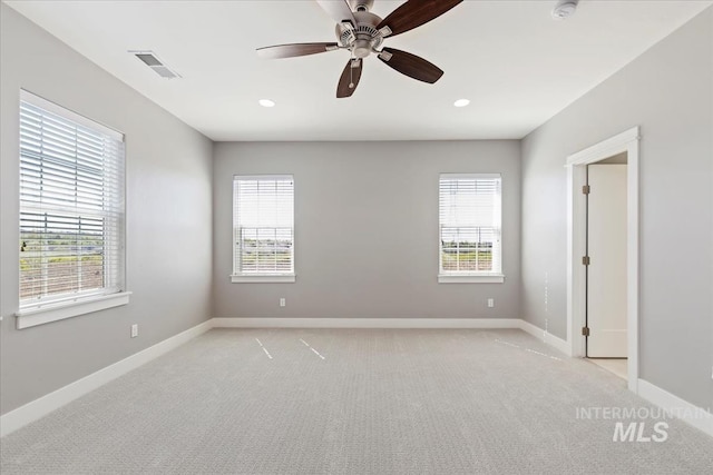 3631 S Pheasant Tail Way, Boise, ID 83716 - empty room with baseboards, light colored carpet, ceiling fan, recessed lighting, and a smoke detector