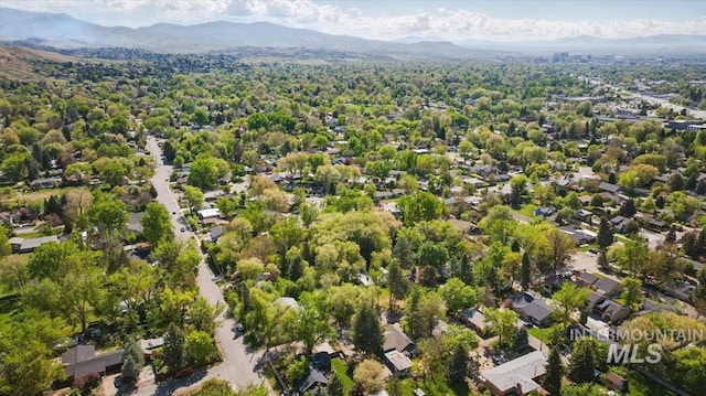 aerial view with a mountain view