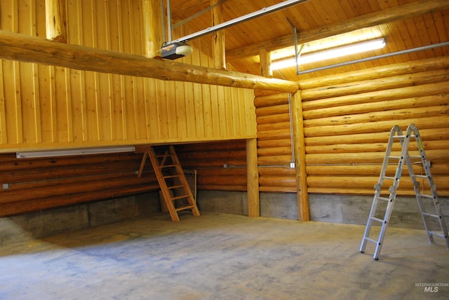view of unfinished attic