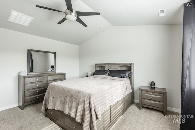 8228 S Bogus Ridge Ave, Boise, ID 83716 - bedroom featuring lofted ceiling, light carpet, baseboards, and ceiling fan
