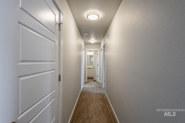 8228 S Bogus Ridge Ave, Boise, ID 83716 - hall featuring dark carpet and baseboards