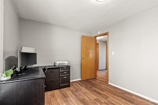 office area featuring light hardwood / wood-style flooring