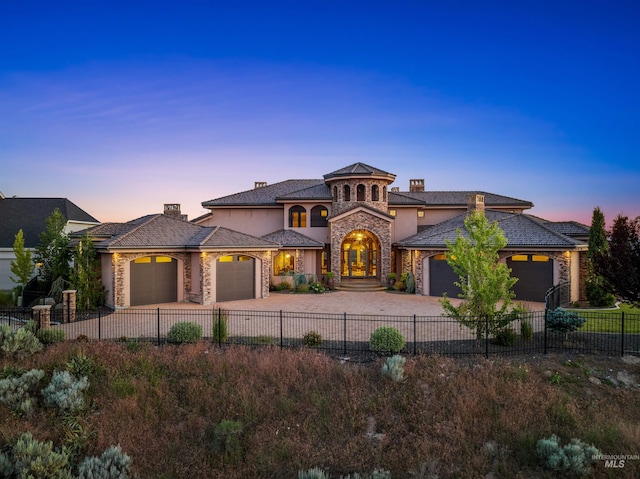 view of front of house with a garage