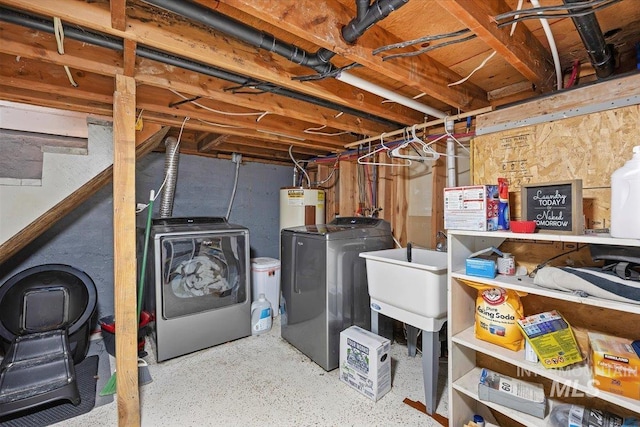 169W 200 N, Jerome, ID 83316 - unfinished basement featuring washer and dryer and a sink