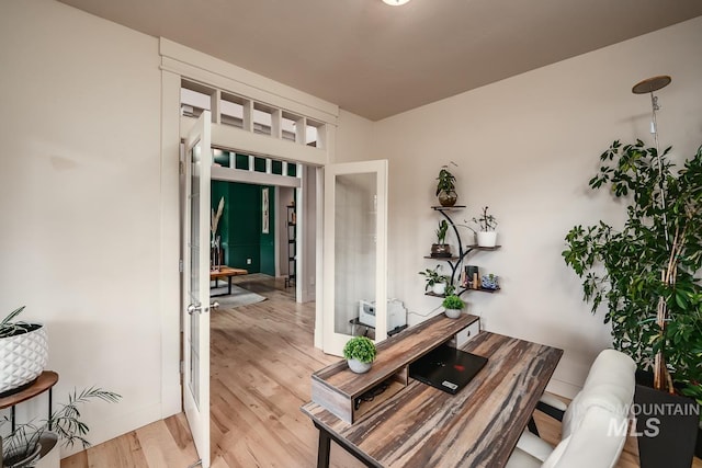 interior space featuring light wood-type flooring