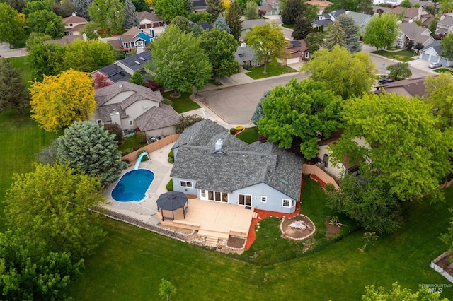 10059 W Ironclad Ct, Boise, ID 83704 - aerial perspective of suburban area with a pool