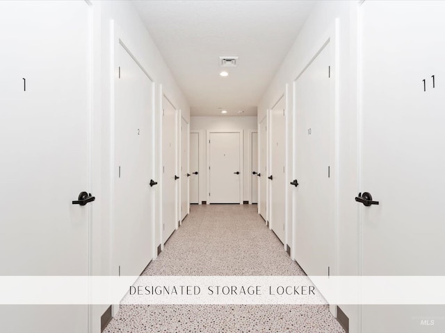 4184 E Haystack St Unit 206, Boise, ID 83716 - hall with dark aggregate flooring and recessed lighting