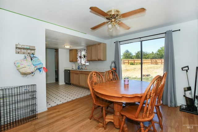 1765 W 6th St, Weiser, ID 83672 - dining space featuring ceiling fan and light wood finished floors