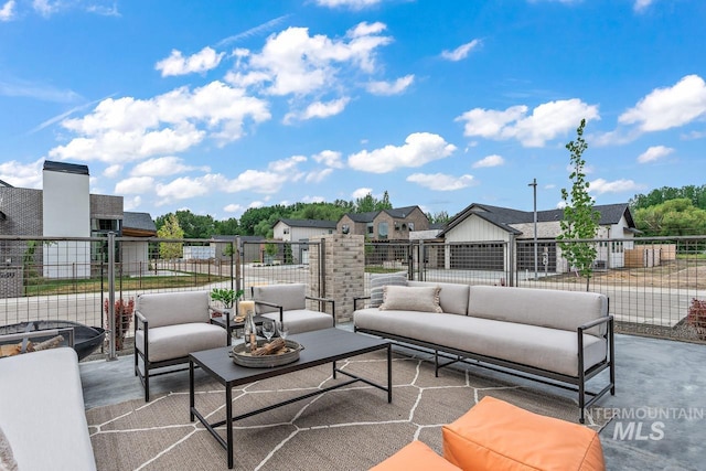 view of patio / terrace featuring an outdoor living space