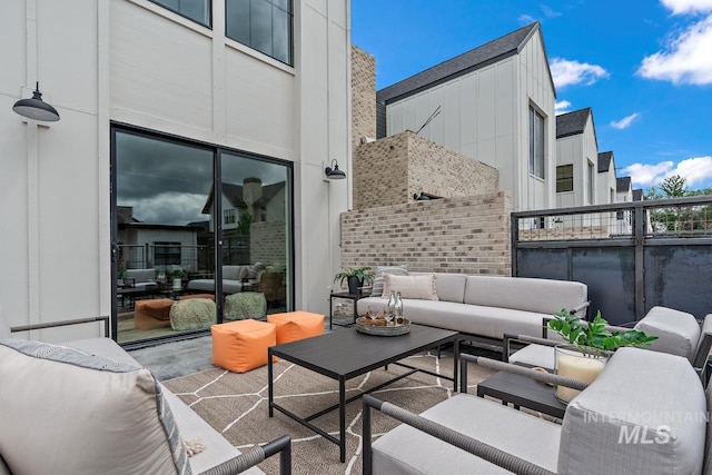 view of patio featuring outdoor lounge area