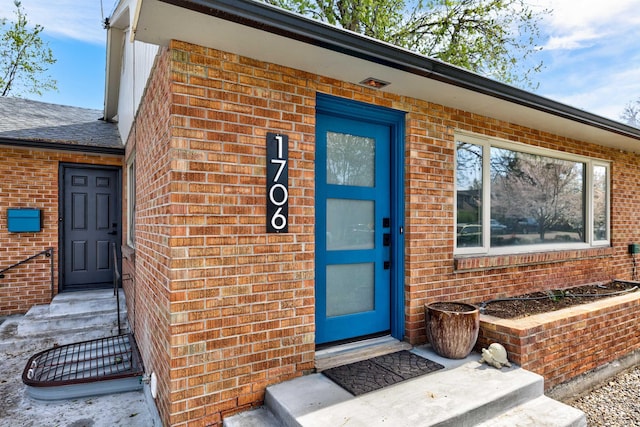 1706 Hervey, Boise, ID 83705 - view of exterior entry featuring brick siding