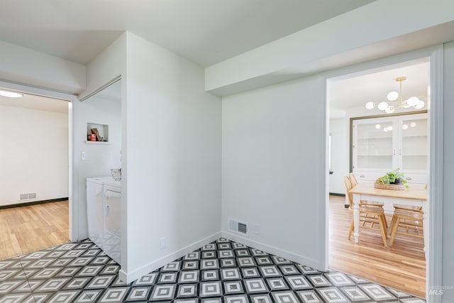 1706 Hervey, Boise, ID 83705 - laundry room with baseboards, laundry area, washer and dryer, and visible vents