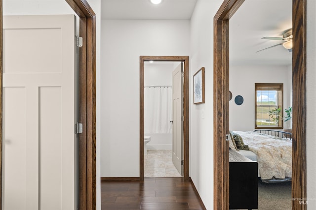 2510 Westridge Ct, Clarkston, WA 99403 - hallway with wood finished floors and baseboards