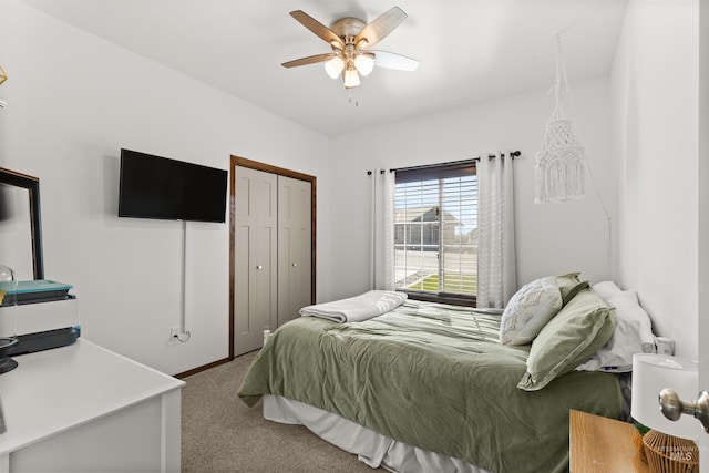 2510 Westridge Ct, Clarkston, WA 99403 - bedroom with carpet flooring, a closet, and ceiling fan