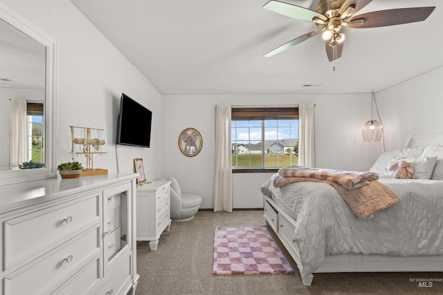 2510 Westridge Ct, Clarkston, WA 99403 - bedroom featuring light colored carpet, a ceiling fan, and visible vents