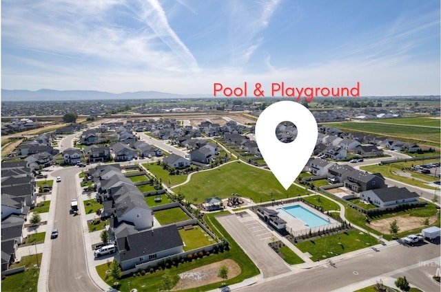 4396 N Magical Creek Ave, Meridian, ID 83646 - aerial view of residential area with a pool