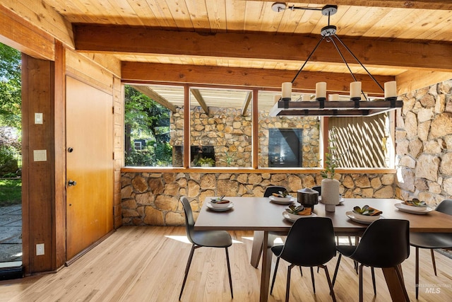 2036 N Blaine Way, Boise, ID 83702 - dining room with wood finished floors, healthy amount of natural light, and wooden ceiling with exposed beams