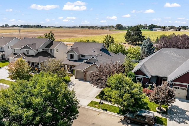 drone / aerial view with a rural view