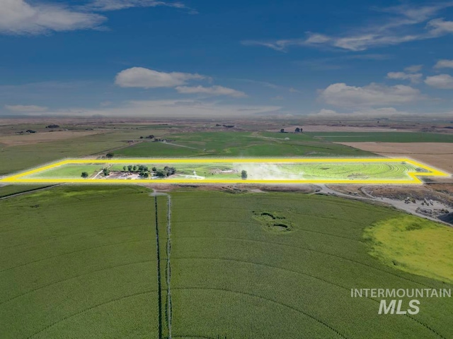 bird's eye view with a rural view