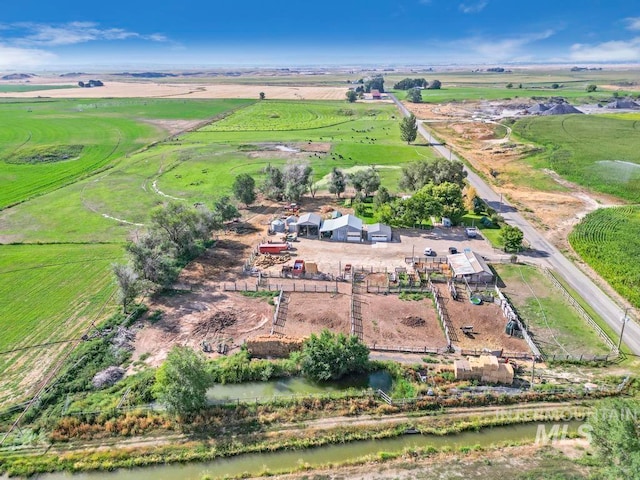 bird's eye view with a rural view