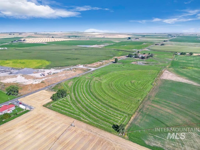 bird's eye view with a rural view