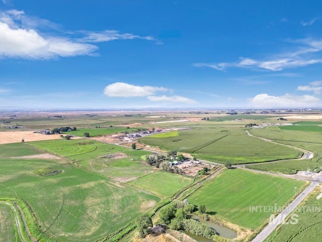 bird's eye view with a rural view