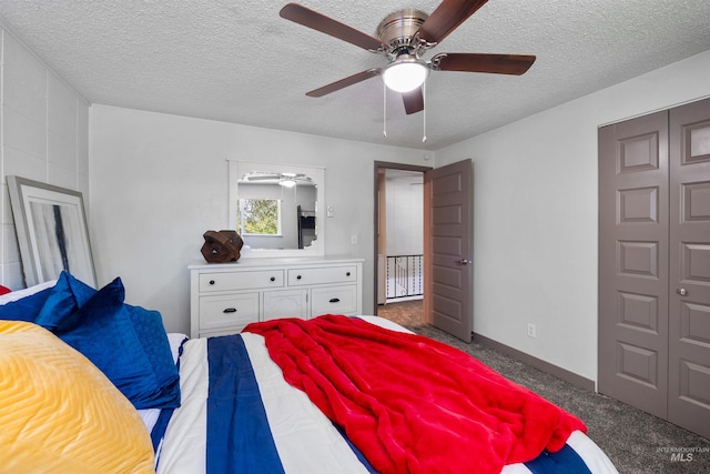 946 S Curtis Rd, Boise, ID 83705 - carpeted bedroom with a textured ceiling and a ceiling fan