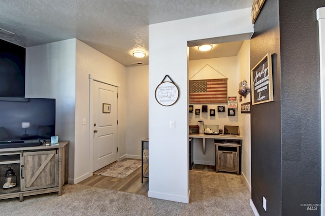 172 S Echo Canyon Ave, Meridian, ID 83642 - interior space with a textured ceiling, carpet flooring, and baseboards