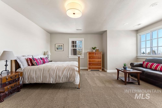 view of carpeted bedroom