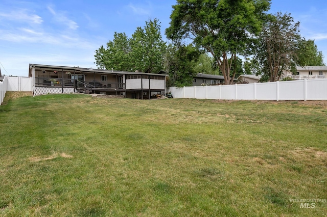 3513 7th St E, Lewiston, ID 83501 - fenced backyard featuring a wooden deck