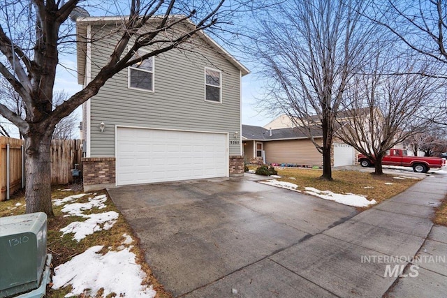 view of property exterior with a garage