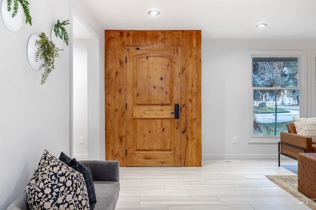 entryway featuring light hardwood / wood-style flooring