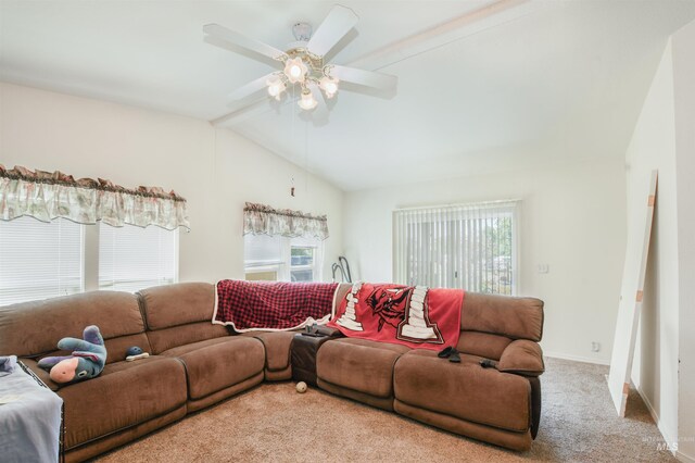 518 N 42nd, Nampa, ID 83687 - living area with healthy amount of natural light, ceiling fan, carpet flooring, and baseboards