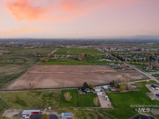 aerial view with a rural view