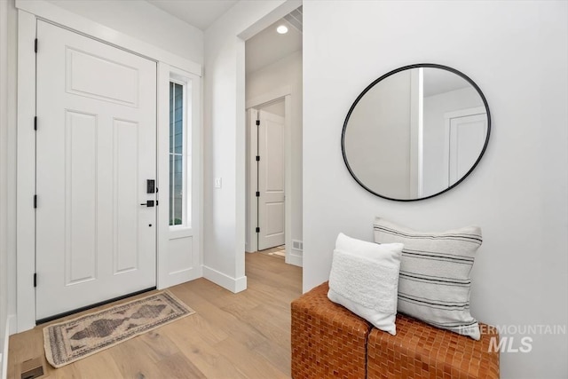 entryway featuring light hardwood / wood-style floors