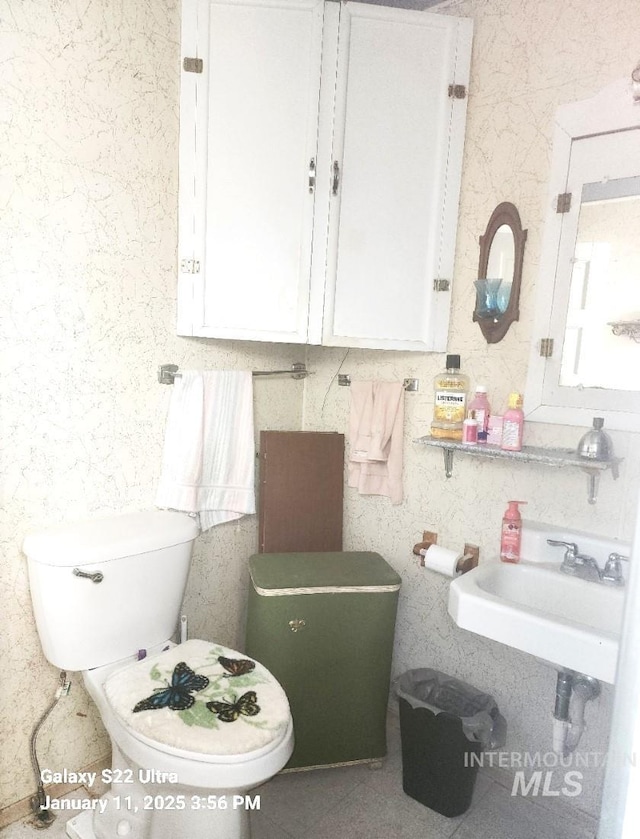 bathroom with sink and toilet