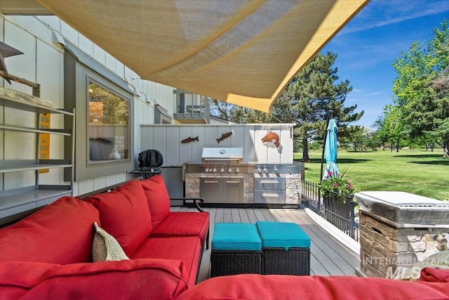3001 S Roosevelt St Unit 9, Boise, ID 83705 - deck with outdoor lounge area and a yard