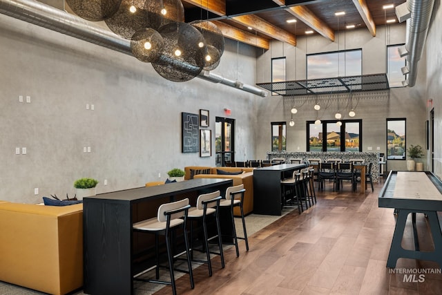 bar with a towering ceiling