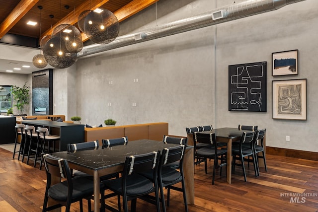 dining room featuring dark hardwood / wood-style floors